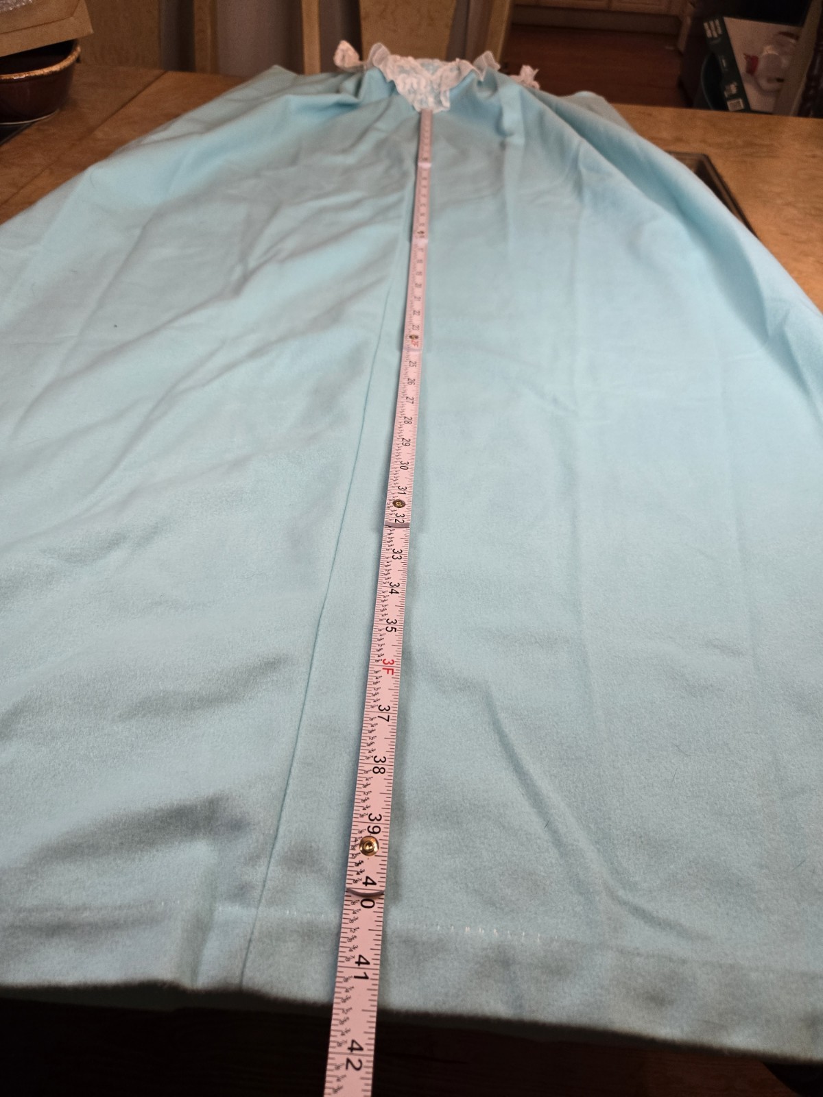 Vintage 1970s NWT Gilligan O’Malley Flannel Robe Prtl Zip Light Teal Sz M 12-14