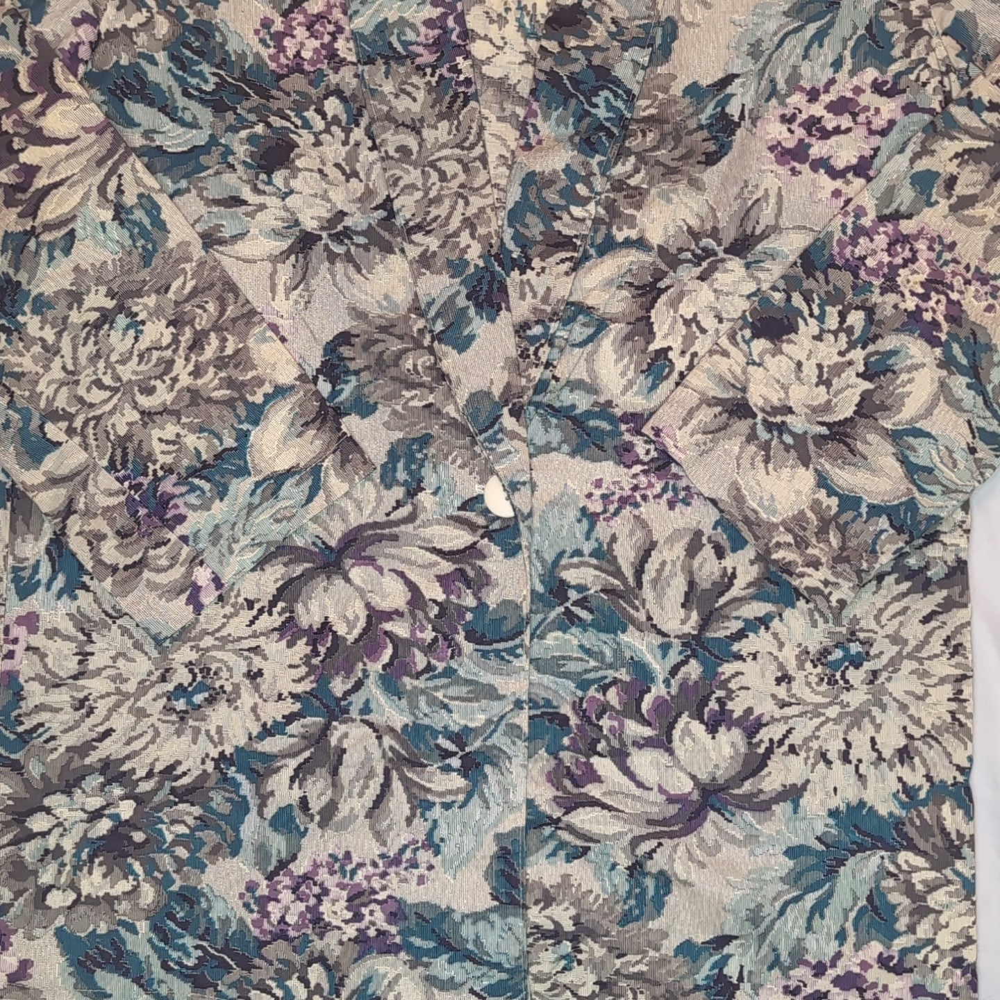 Eber San Francisco Women’s Floral Tapestry Blazer Unlined Jacket Shoulder Pads