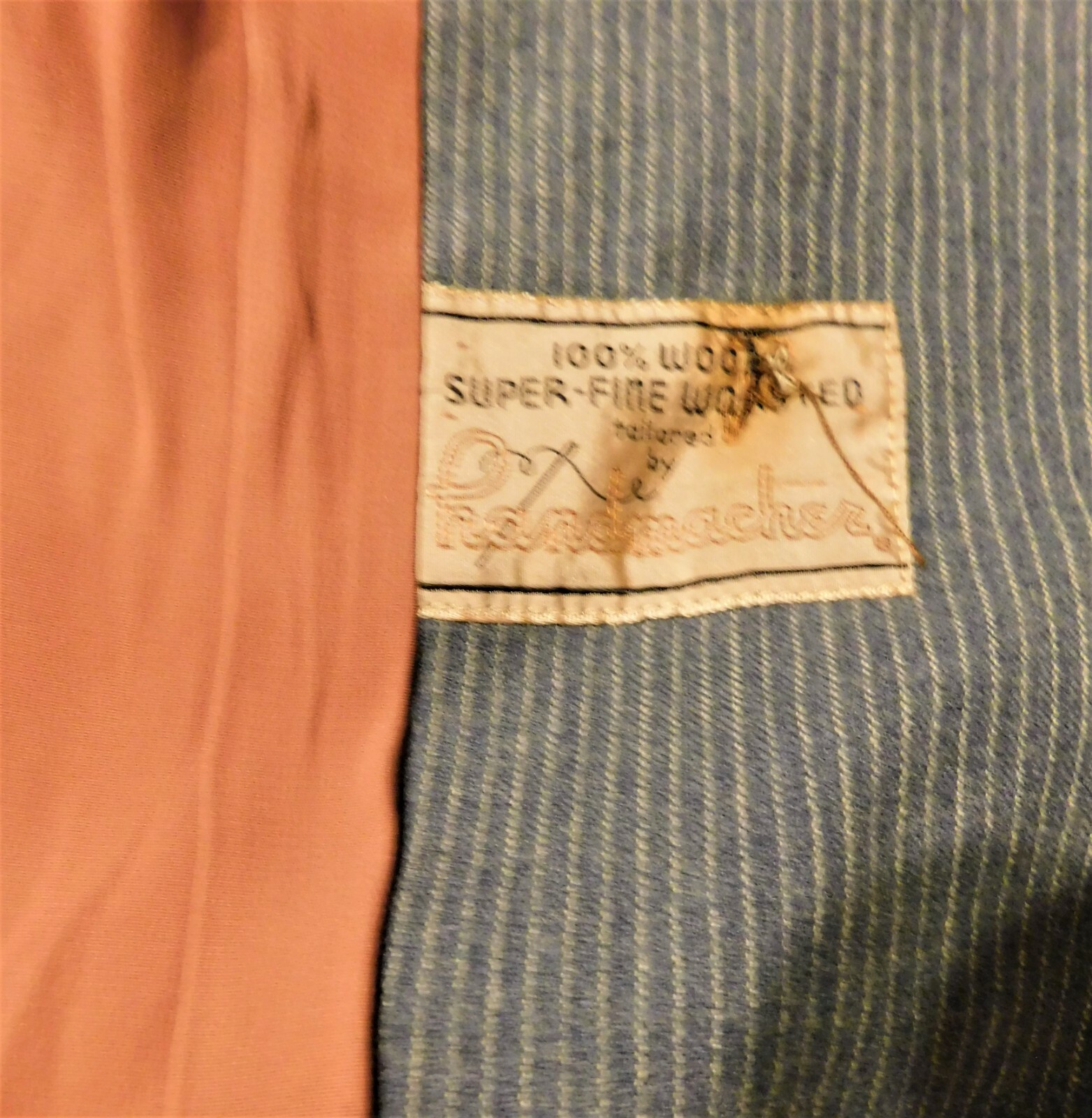 Vintage 1940’s Women’s Double Breasted Worsted Wool Gray Striped Jacket