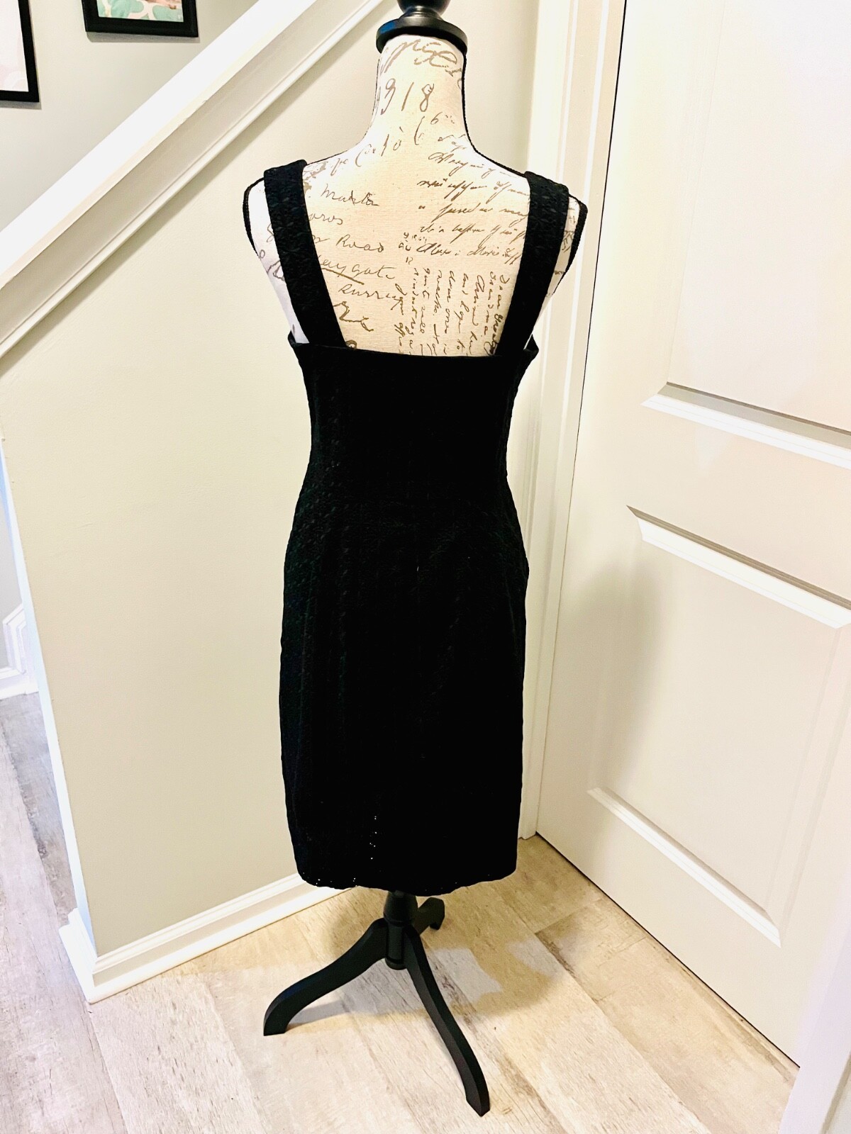VTG Nanette Lapore Black Eyelet Corset Dress Sleeveless Size 8, STUNNING, EUC