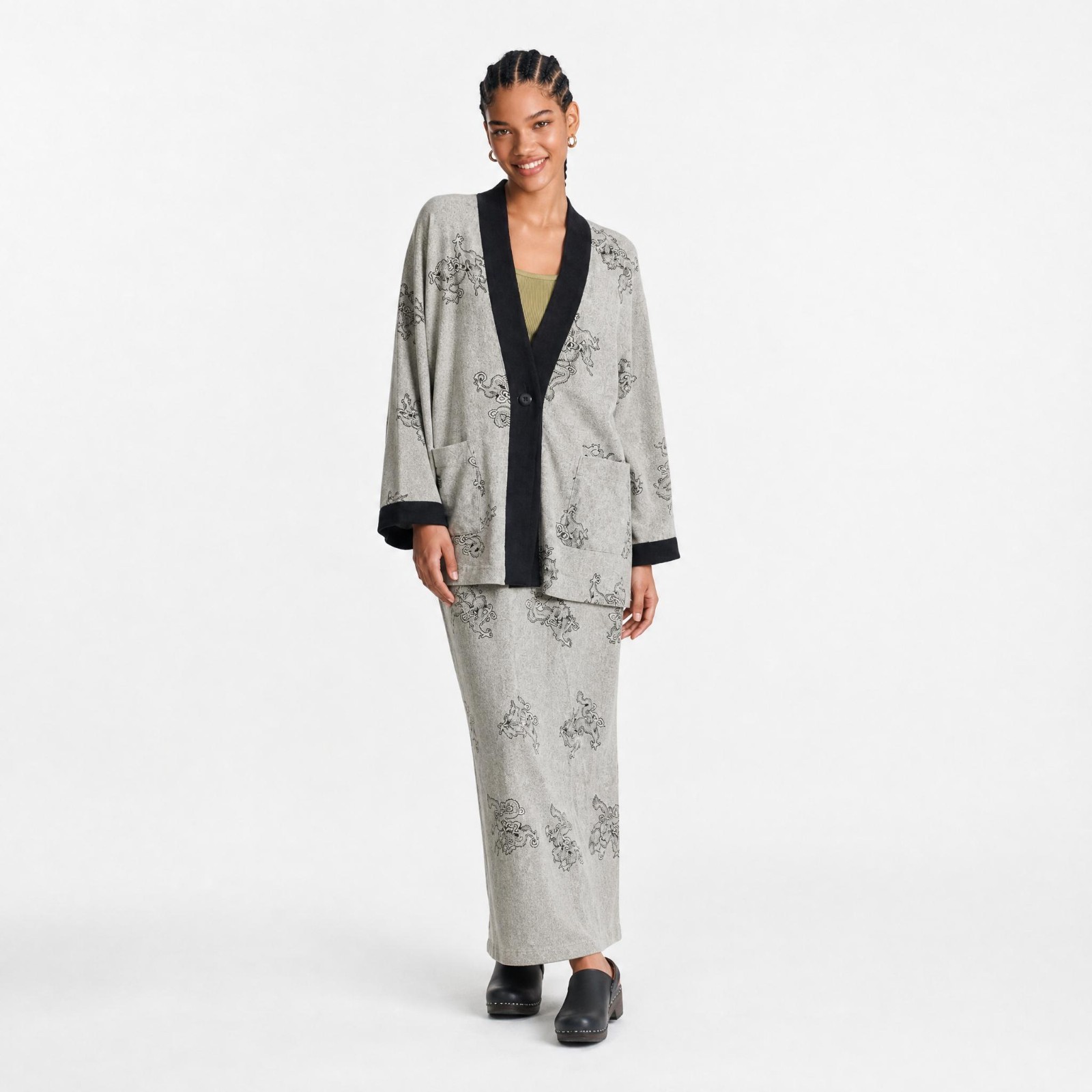 Vintage 90’s Max and Mabel Boutique Skirt and Jacket Dragon Print Outfit M