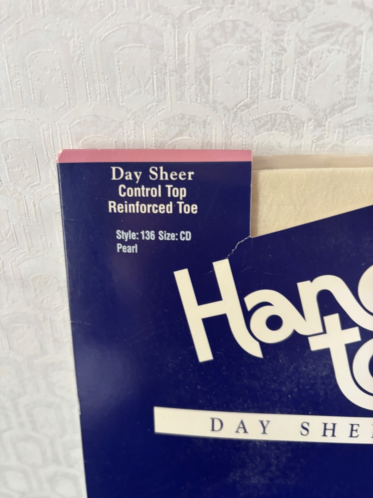 NOS VTG HANES TOO DAY SHEER CONTROL TOP PANTYHOSE PEARL REINFORCED TOE NYLONS*CD