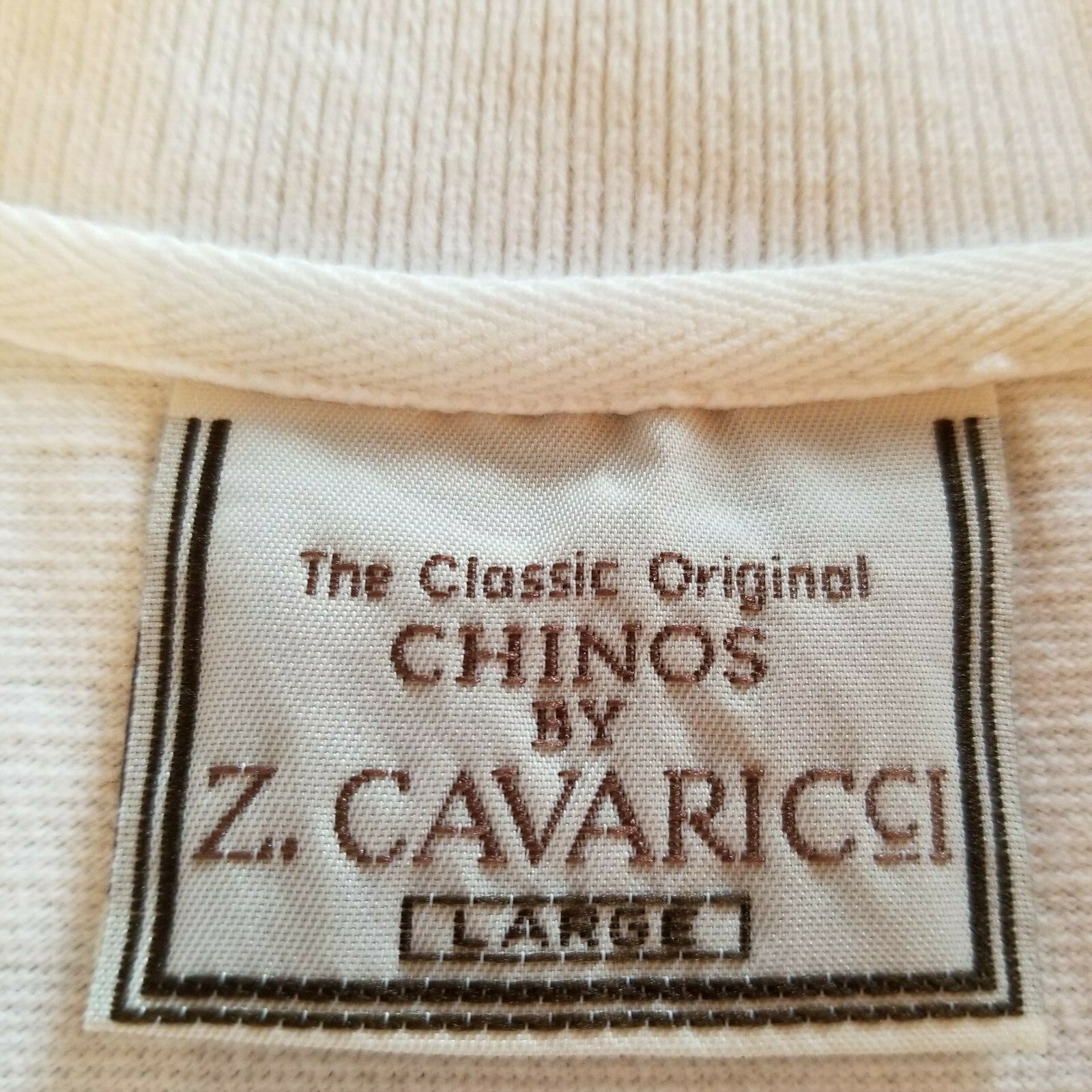 VTG Z Cavaricci Chinos Polo Top Womens Large Ivory Embroidery Coastal Sporty Y2K