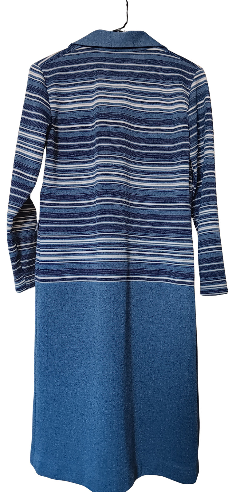 Vintage D’Alliard’s Striped Scooter Dress Box Pleat Mod Blue Grey Gray White 60s