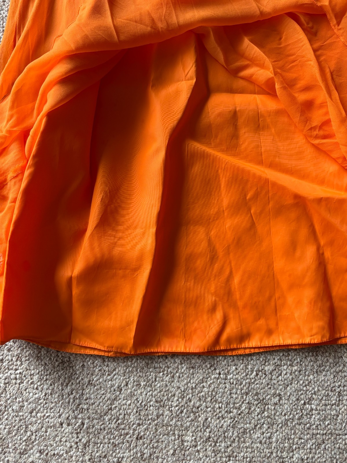 Vintage 70s Orange Boho Prairie Maxi Dress Lace Keyhole Festival S Chic Glam