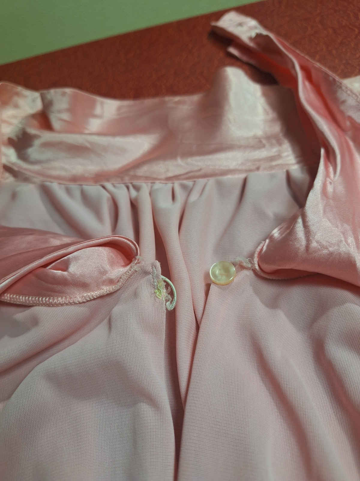 True VTG Mid-century Mod 1960s 1970s Wide Leg Nylon Pajama Jumpsuit Loungewear