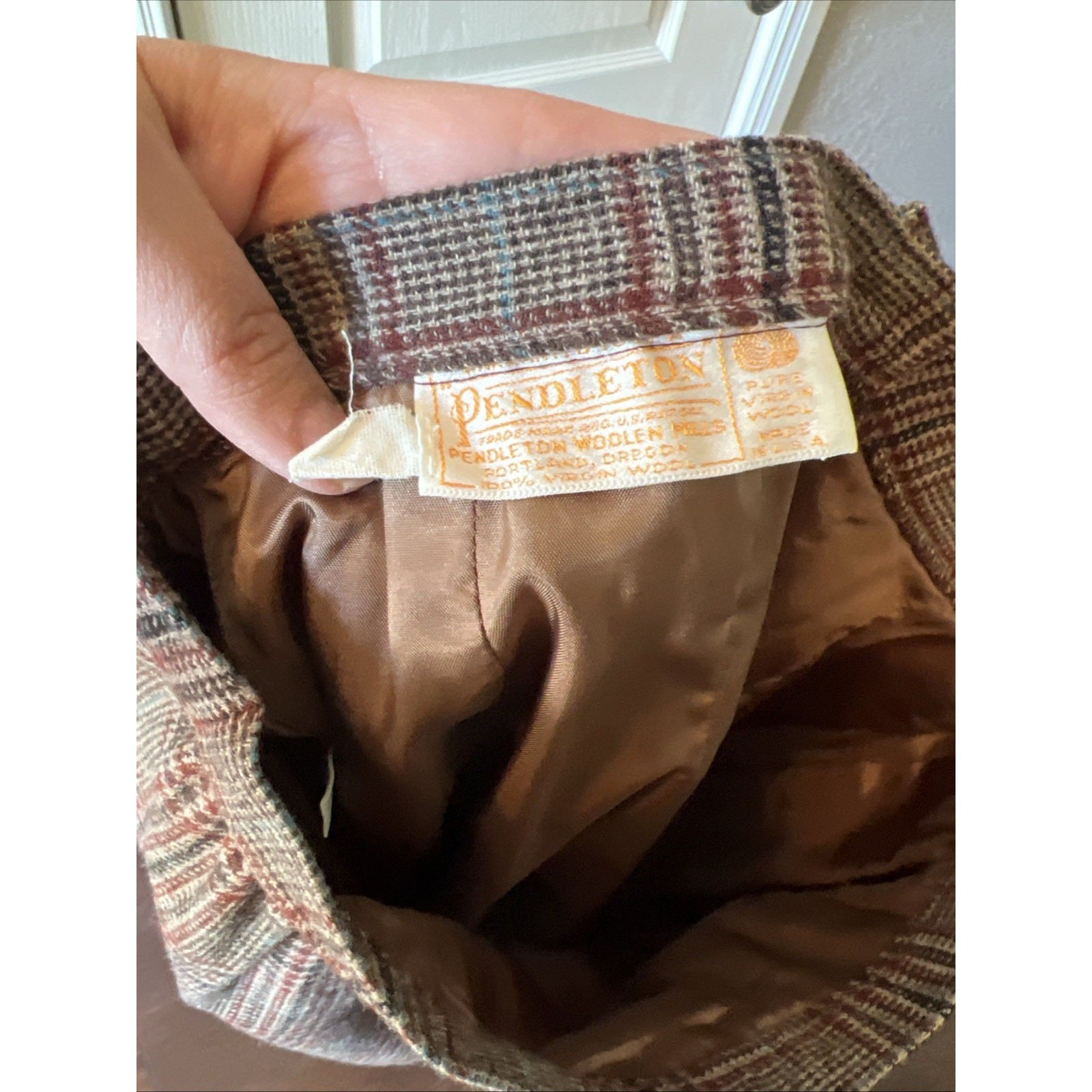 Pendleton Jacket & Skirt Set No Signs Of Wear Plaid Red Blue Brown Black Sz 14