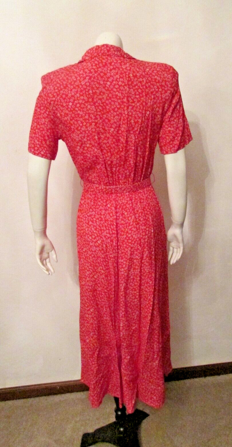 Carol Anderson Floral Rayon Belted Secretary Tea Garden Party Dress 2 USA made