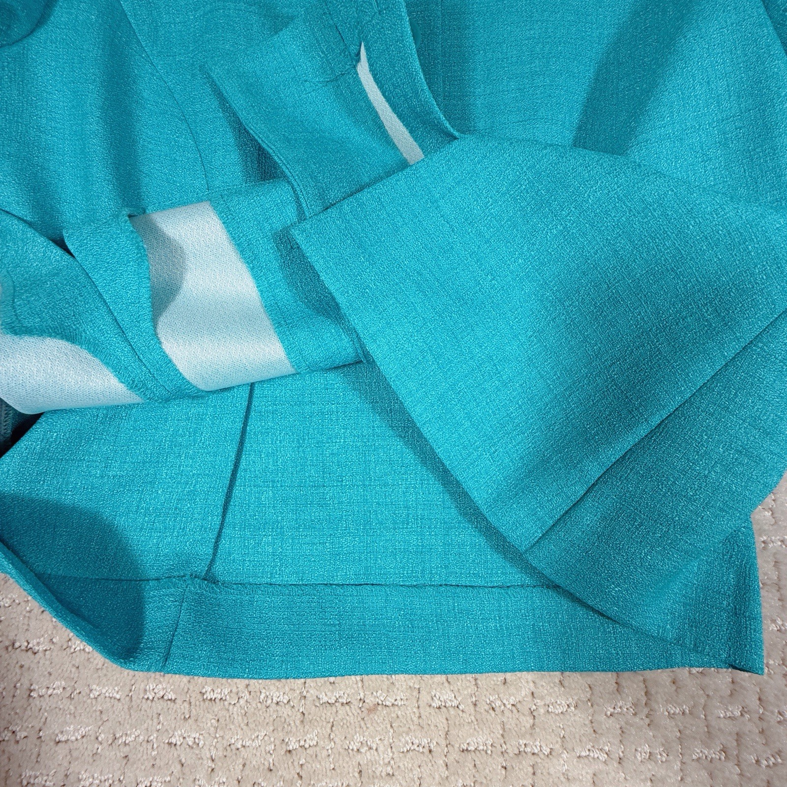 Vintage Leslie Fay Petite 3 Pc Set Size 10P Teal Pleated Skirt Blouse Secretary