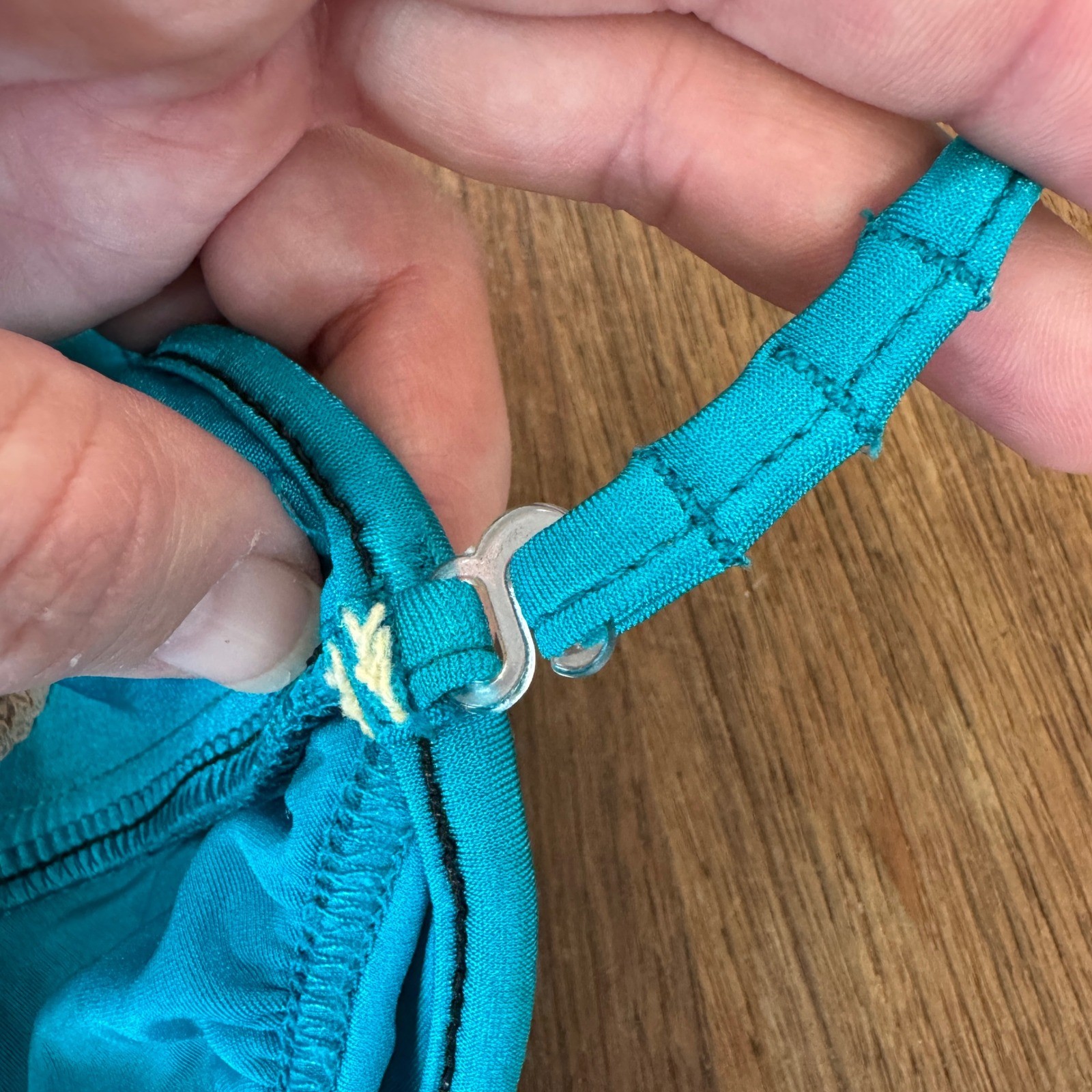Vintage Catalina California Teal Blue Ruched Halter One Piece Swimsuit Size 12