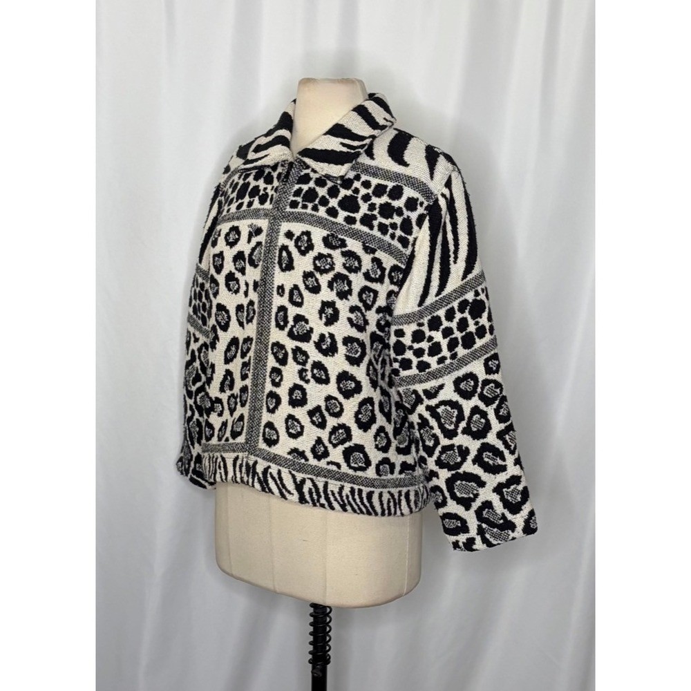 Vintage PAINTED PONY Animal Print Jacket Cropped Cottagecore Western Medium
