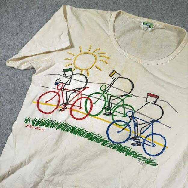 VTG Super Shirts Graphic T Shirt Womens Large Cyclists Distressed 70’s