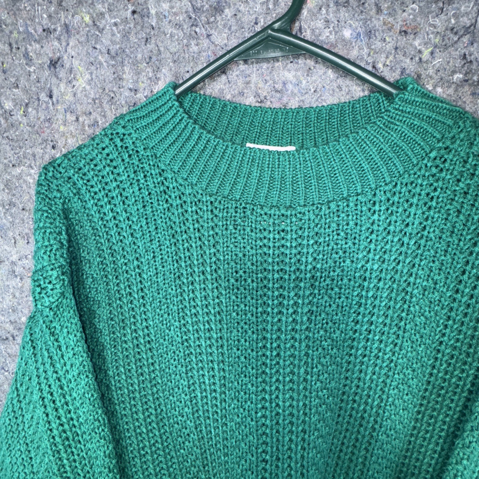 Vintage Bobbie Brooks Green Chunky Knit Sweater Textured Slouchy 90s Grunge