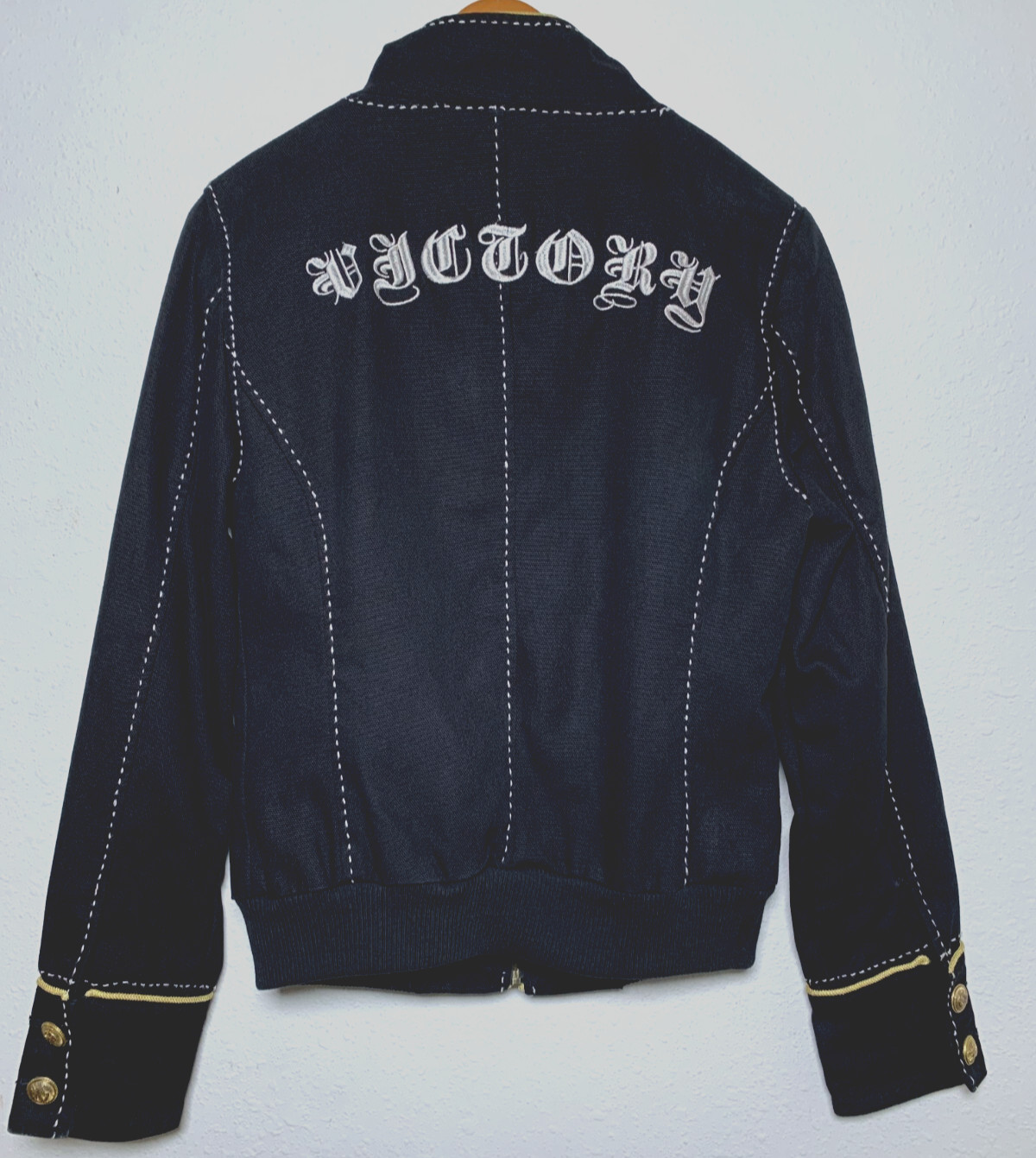 Sour n Cream Women’s Military/Police Style Black Wool Embroidered Jacket Size M.