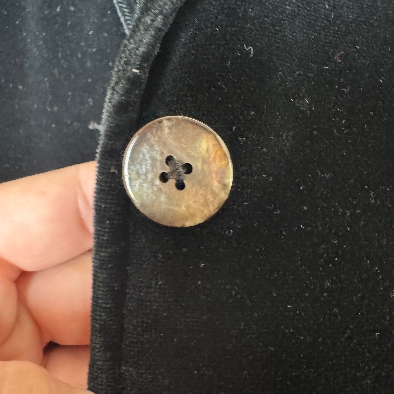 Koret of California Vintage Black Velvet Blazer Jacket Mother of Pearl Buttons