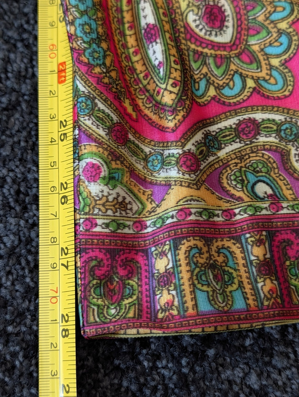 Vintage Vibrant Neon Paisley Jumpsuit Palazo Legs Sequins Psychedelic 1960s Smal