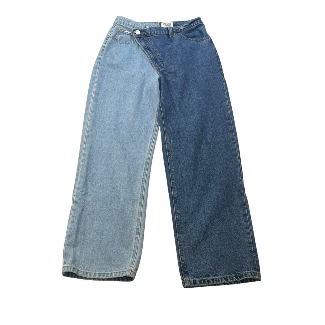 Insane Gene Two-Tone Denim Wide Leg Jeans – Blue Womens Size 26 / 5 90s Y2K