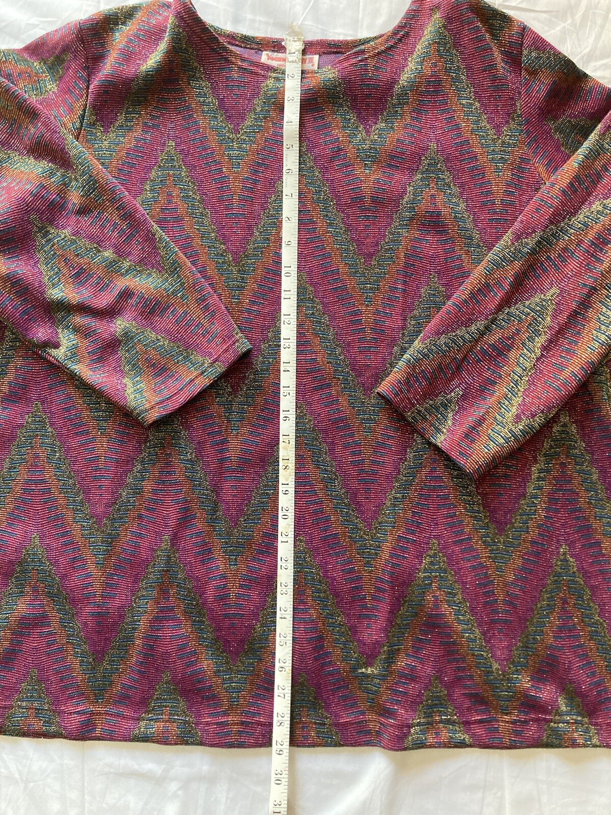 VTG 80s Women’s Young Stuff II Glitter Metallic Multi Color Blouse Top Size 3X