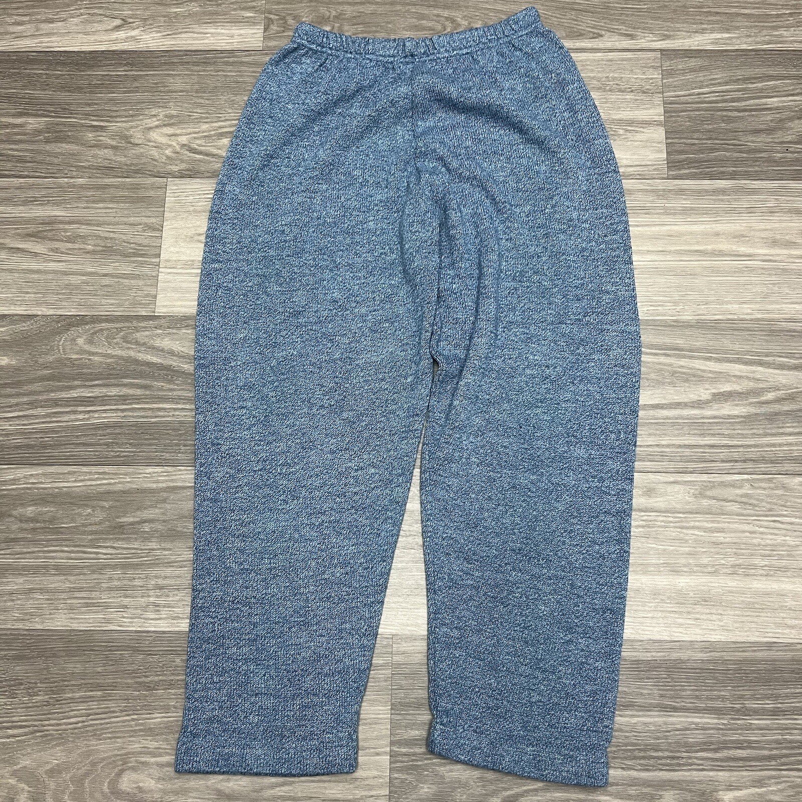 True Vintage 70s Sweater Sweatpants Womens 28×26 Blue 100% Acrylic Soft Cozy