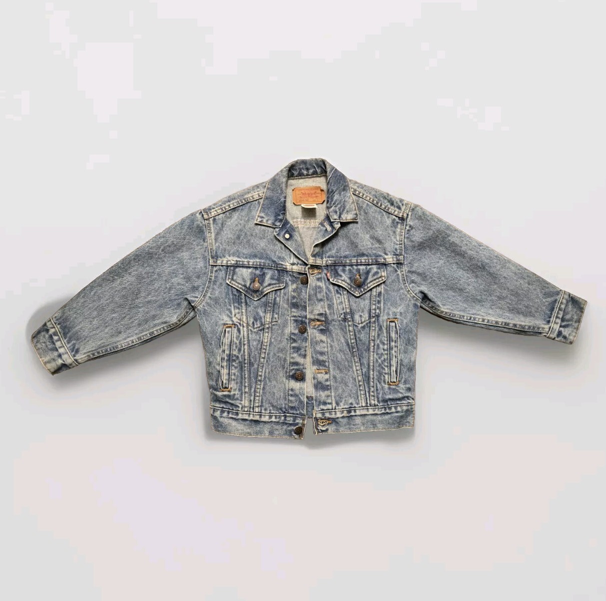 Vintage Levis 57508-0209 Size Small Acid Wash Denim Truckers Jacket Made In USA