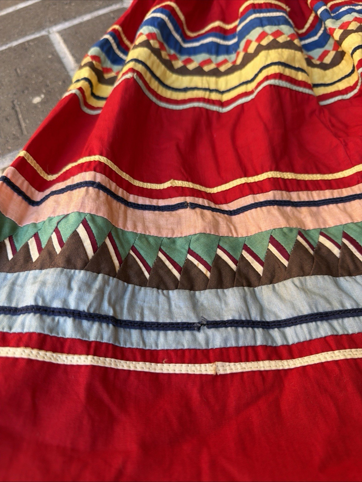 Vintage Seminole Native American Authentic Rare Patchwork Skirt 1950s 40s