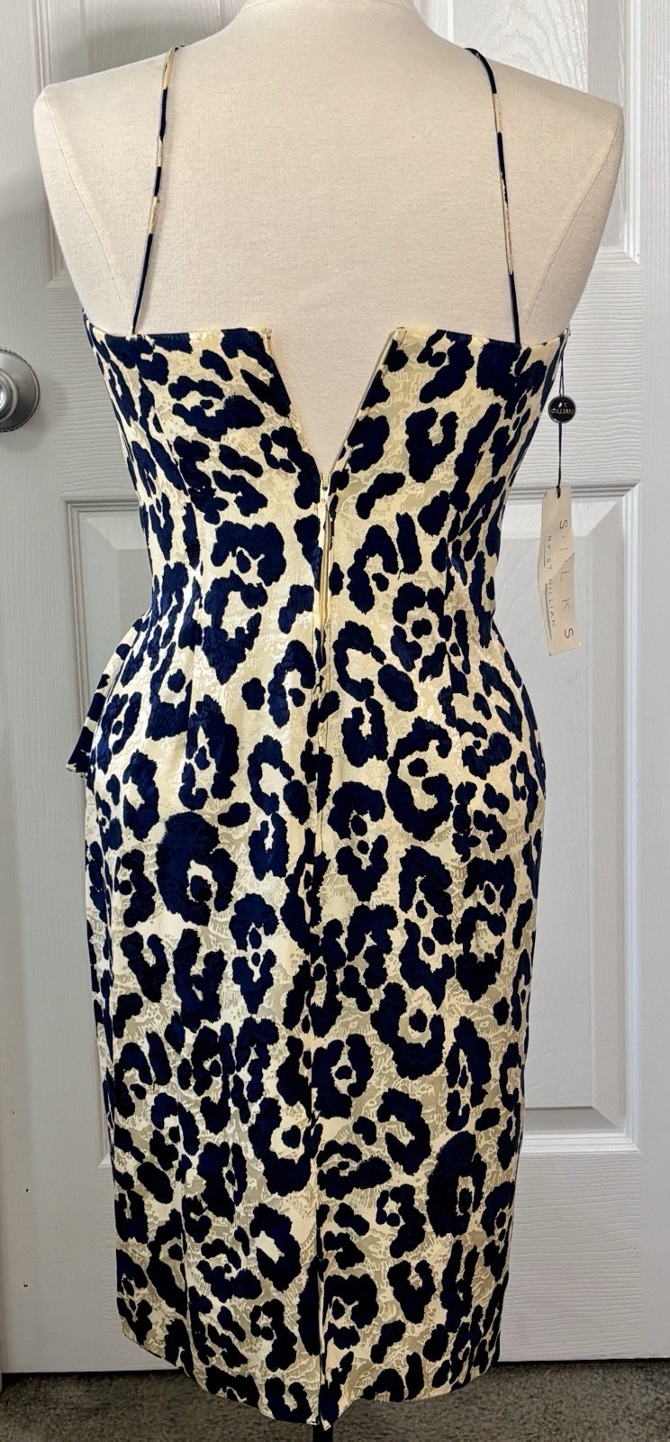 Vintage 1988 S.I.L.K.S St Gillian Silk Leopard Cocktail Dress Deadstock 6