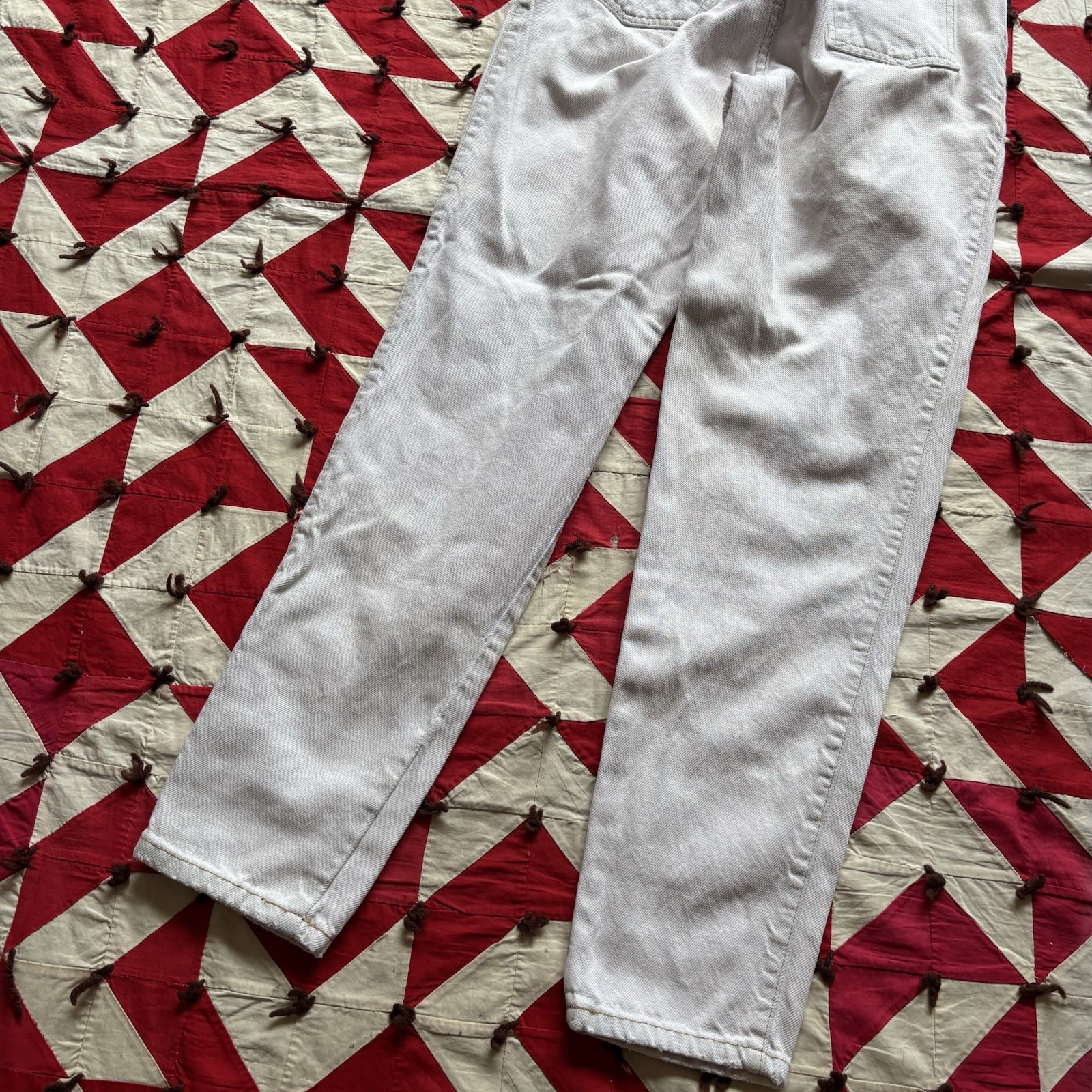 Vintage 1980s Taper Leg Bleached White Denim As Is Women’s