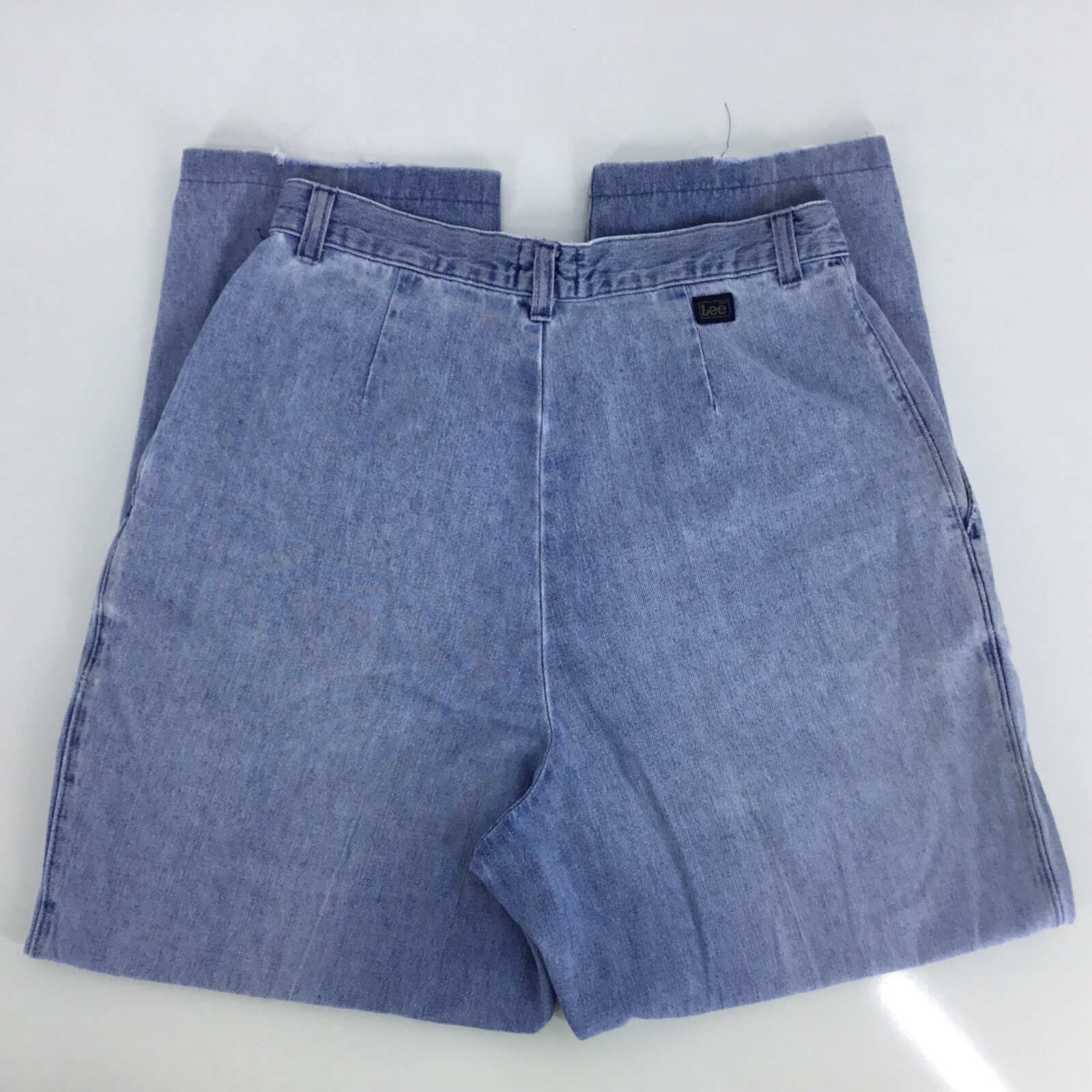 Vintage Sz 12 MED 30X27 Mom Jeans Lee High Waist Pleats Bareback Distressed