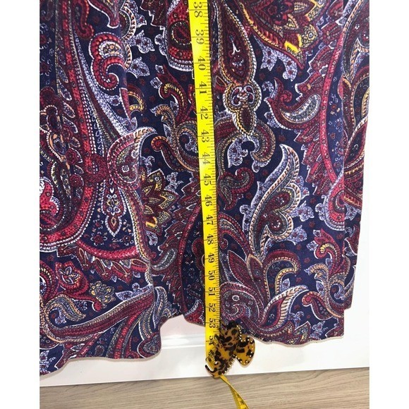 Vintage Bohemian Paisley Tapestry Maxi Dress Small Sleeveless 70s Aesthetic Red