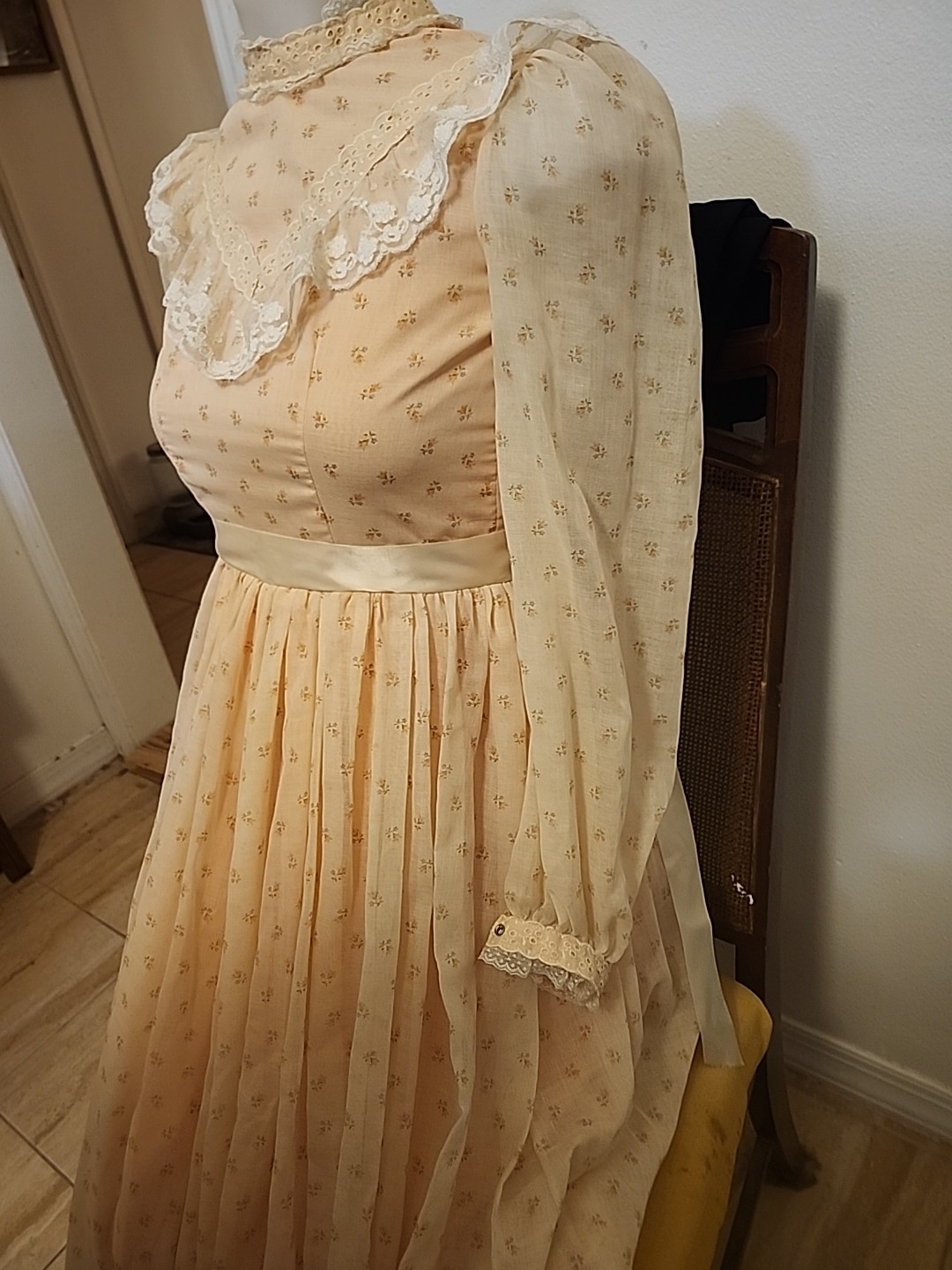 Handmade Pink Vintage Floral Victorian Prarie Cottagecore Dress