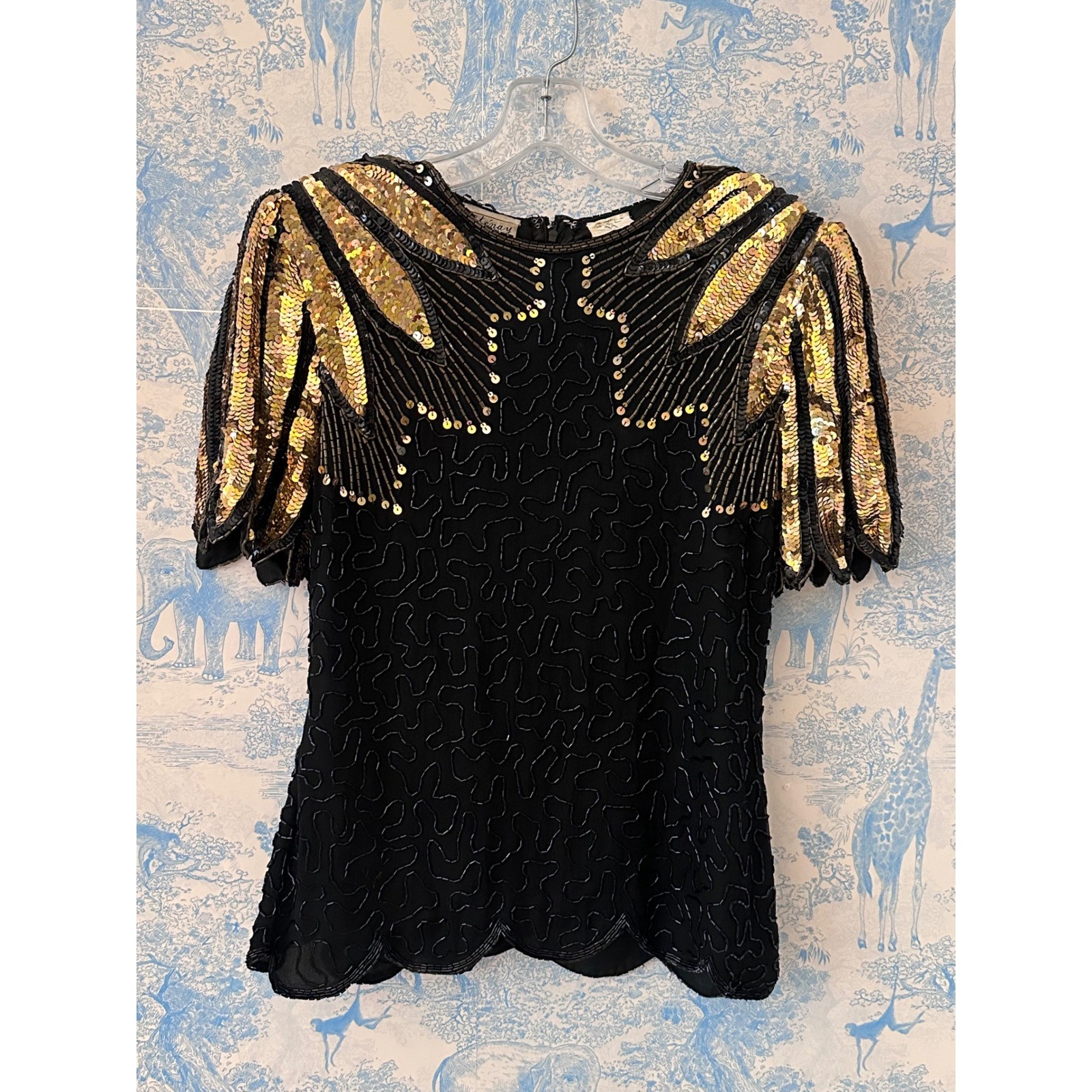 Vintage Stunning Gatsby Art Deco Stenay Beaded Top Gold Evening main character M
