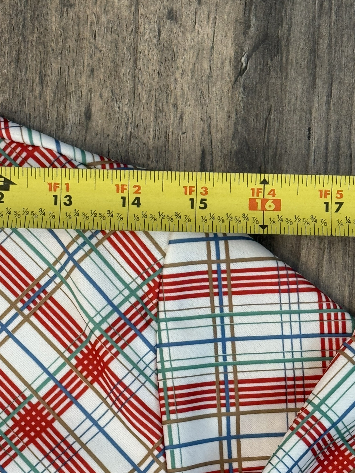Rare Vintage 1960s70s Sears Perma Prest Shirt-Red, White, Blue Plaid W Med 16