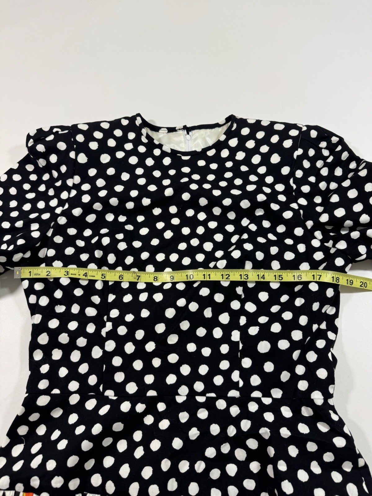 William Pearson Vintage 80s Tea Length Dress Size 14 Tiered Floral Spots