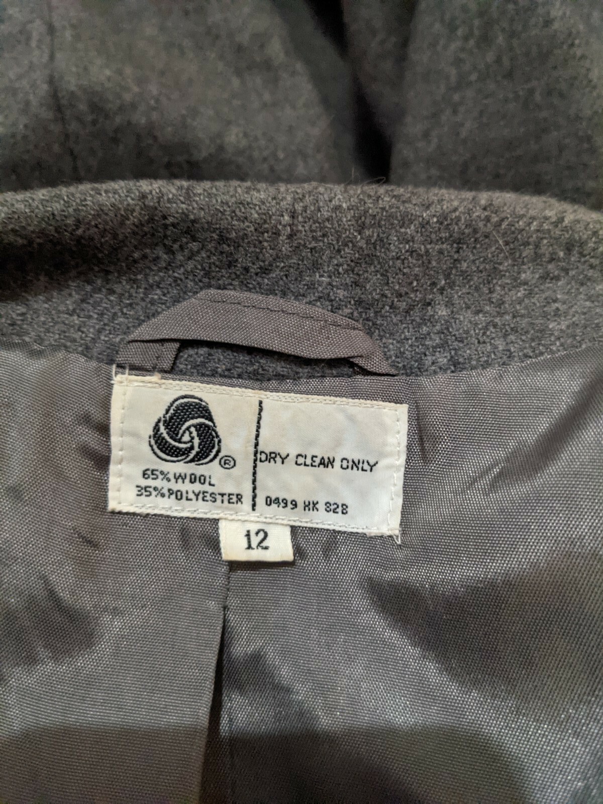 VTG 'The Fashion Place’ Sears Gray Wool Blend Blazer Jacket Sz 12 Large L