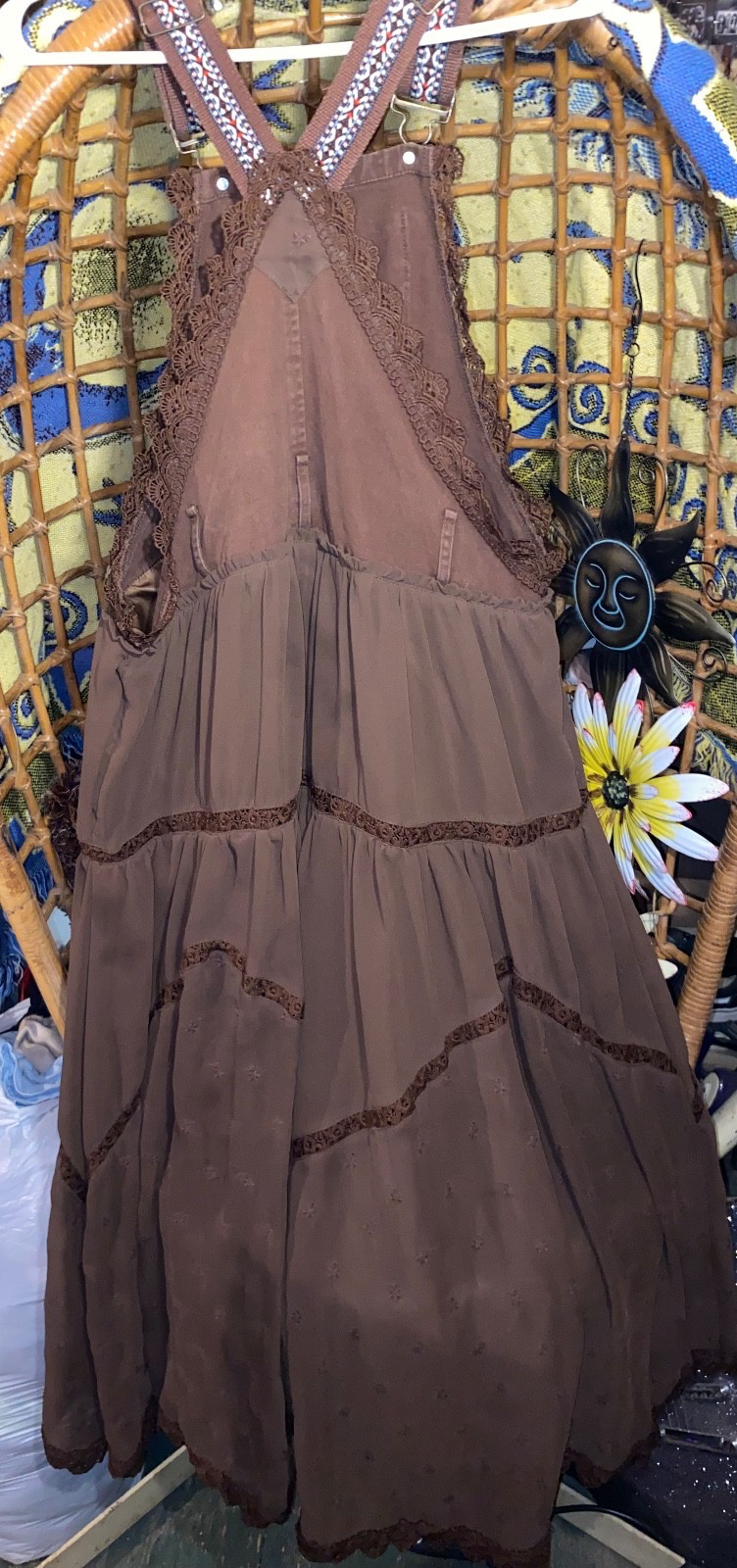 Authentic 70s Vintage Tiered Pinafore Jumper