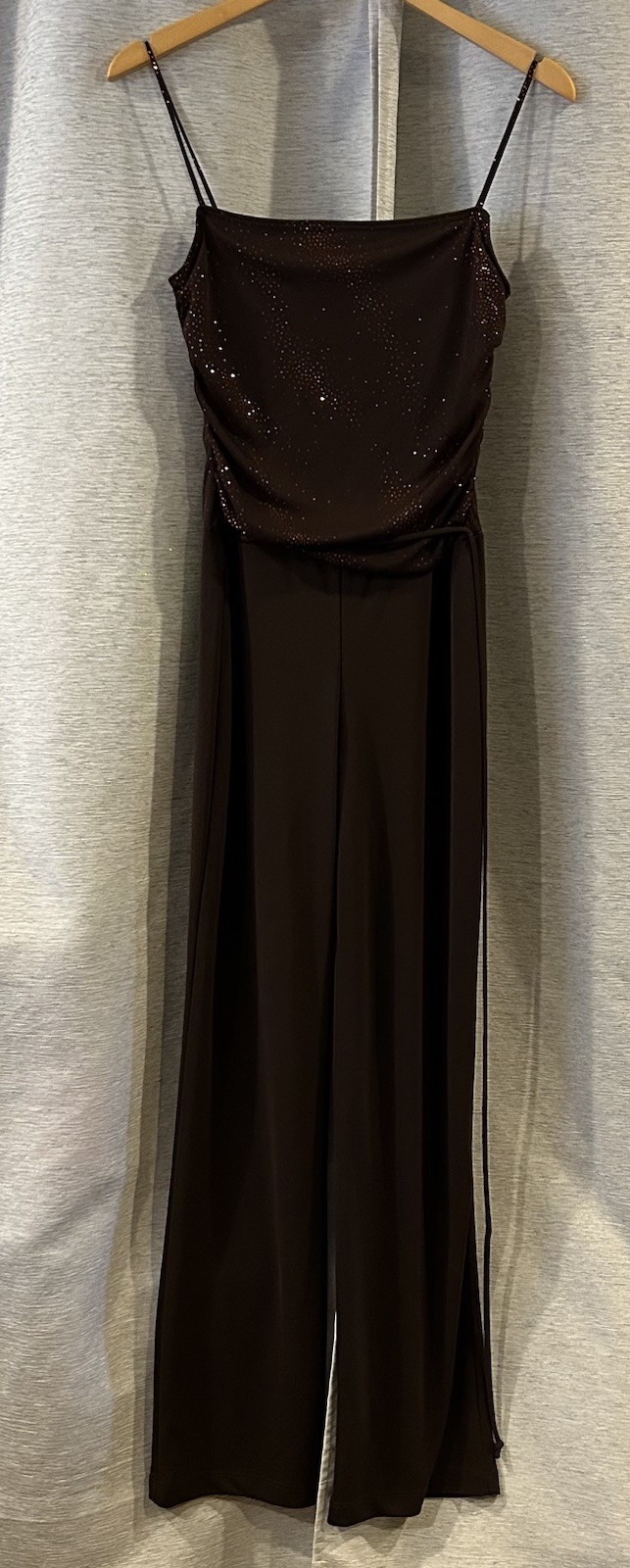 Vintage Trixxi Glitter Jumpsuit Brown Size 5 Made In USA