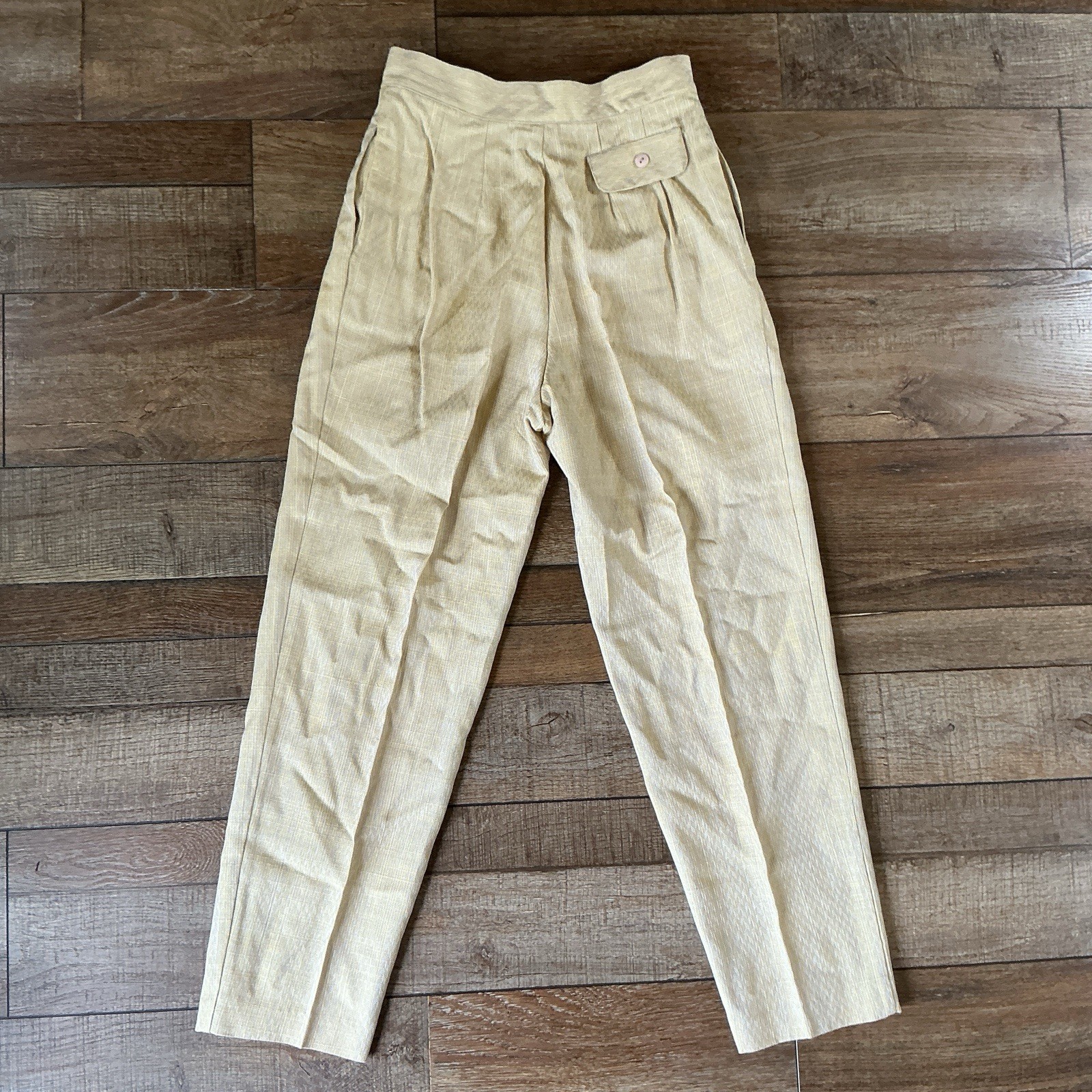 80s VTG Rialto California Rayon Silk Blend Pleated Tapered Pants Sz M USA #4002