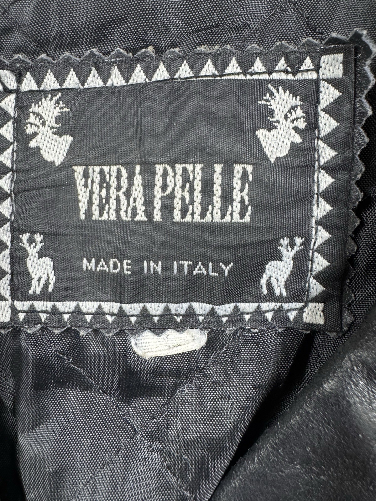 Vintage 90s Vera Pelle Black Italian Leather Blazer Jacket Women’s M