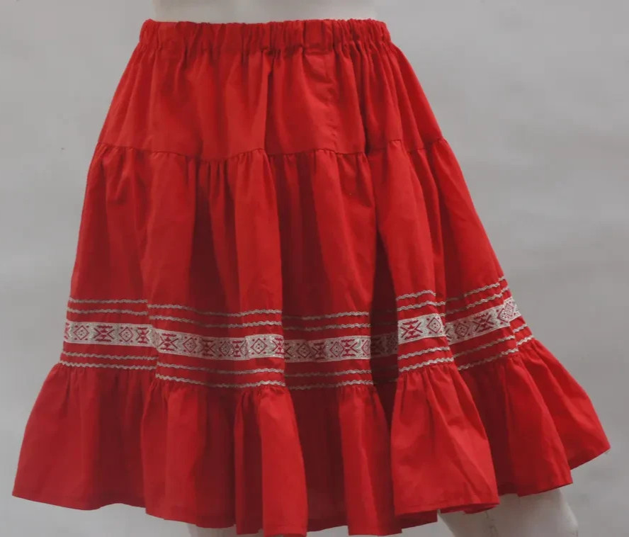 Vintage 60s Tiered Embellished Fiesta Skirt Boho Cottagecore Retro