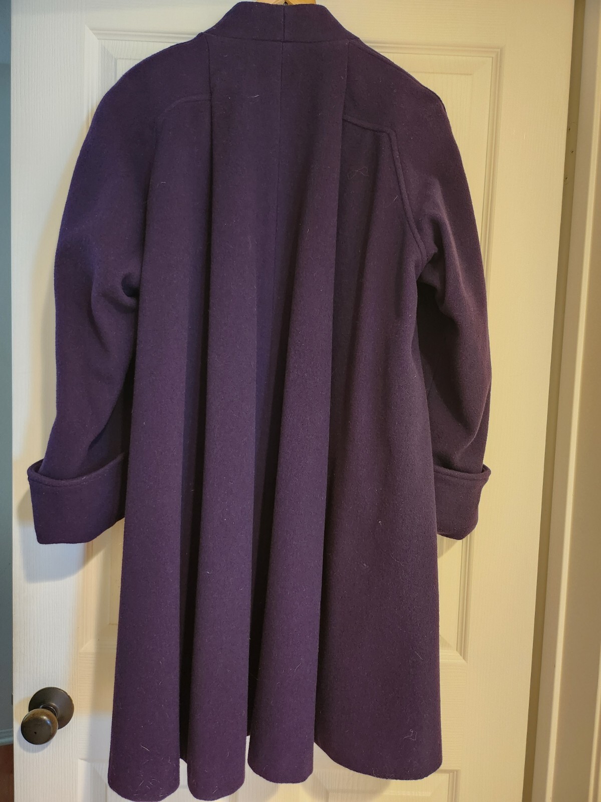 Vintage Purple Made In USA 100% Wool Swing Princess Coat, Sz 12