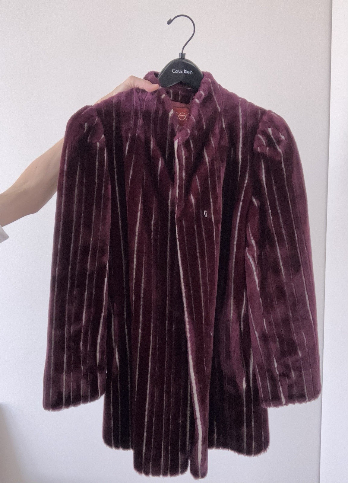 Vintage Sasson Berry Faux Fur Coat. Union Made In USA. GVC. Size 10.