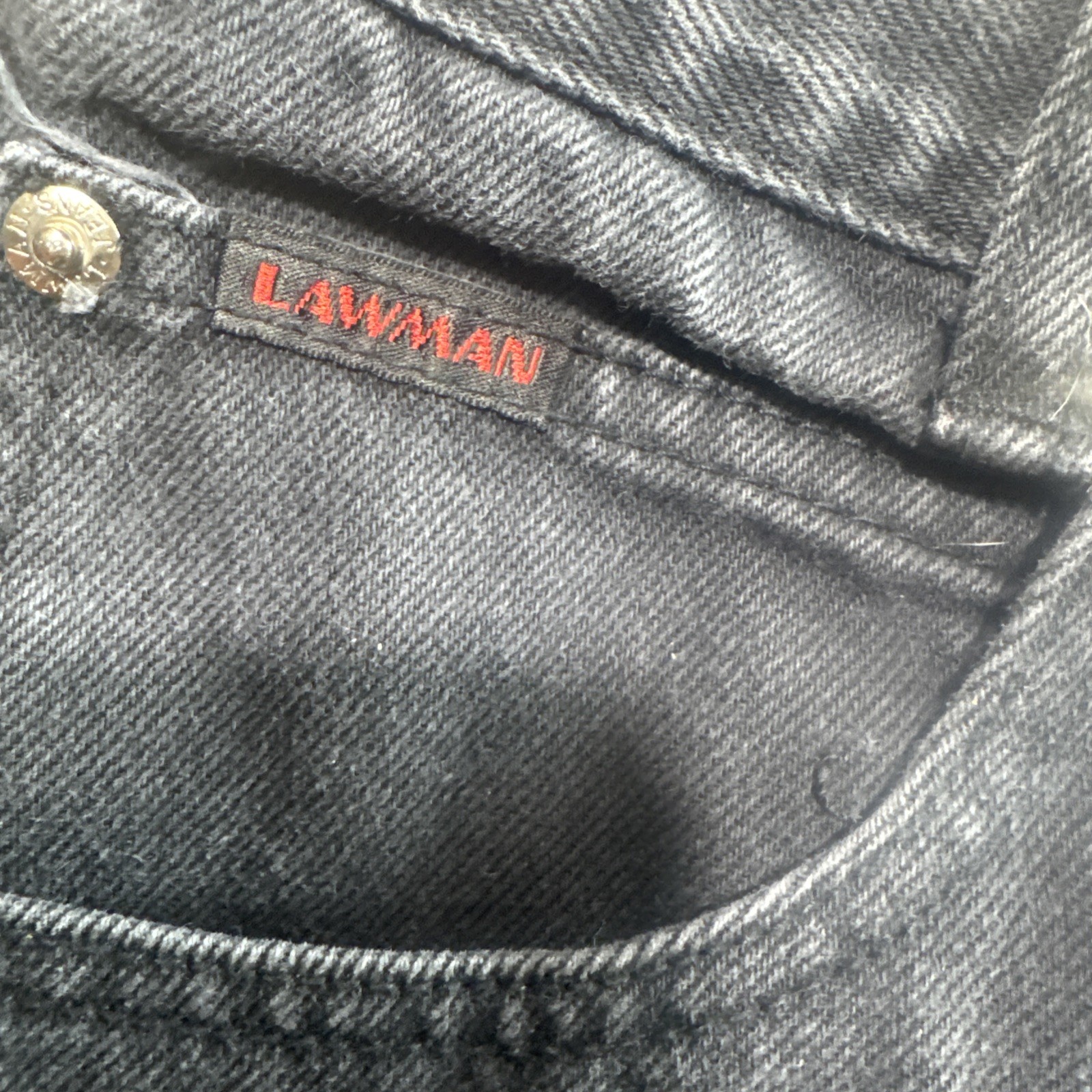 Vtg Lawman World Class Superior Fit High Waised Western Jeans Size 24×34 Black