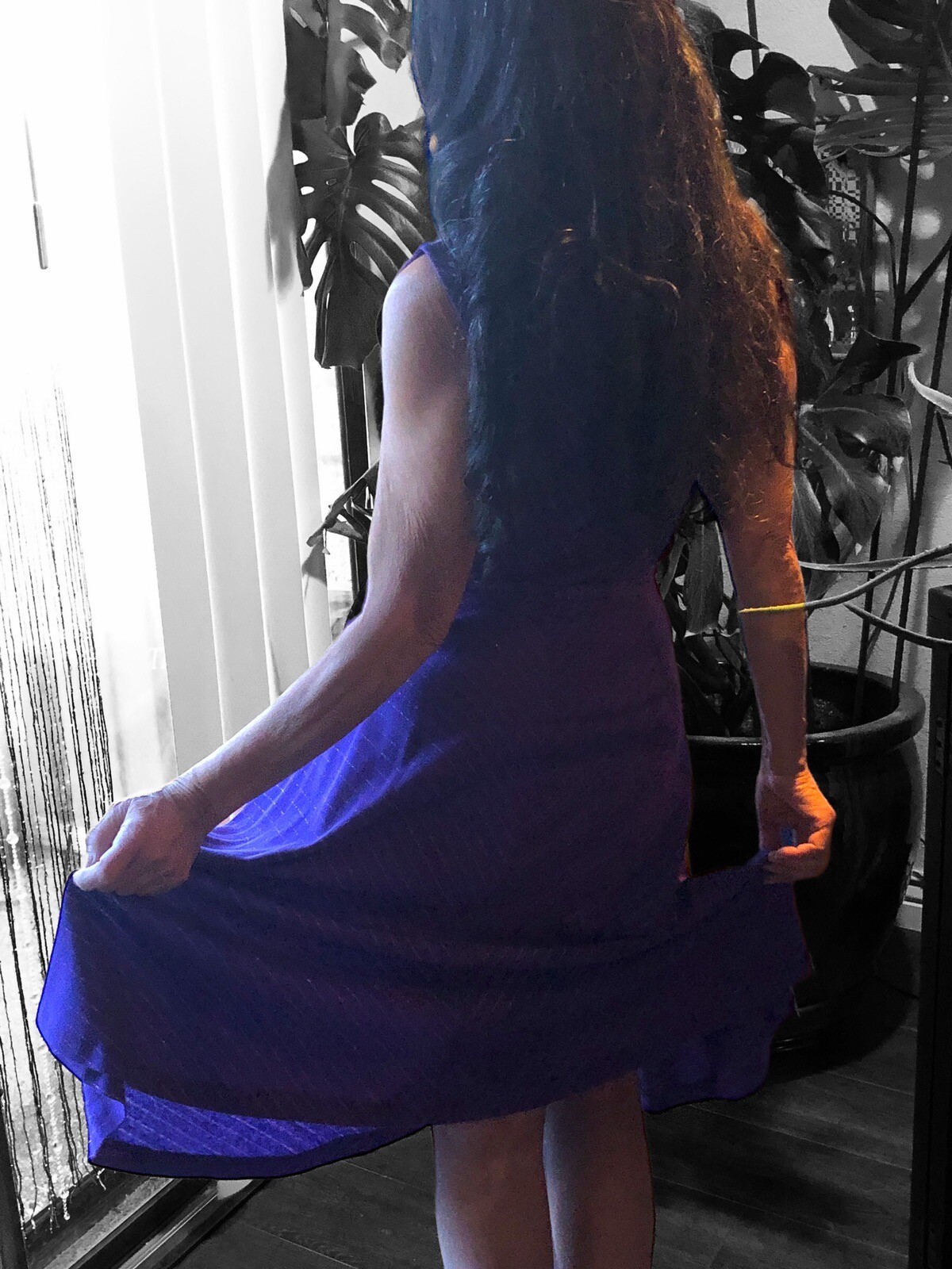 70’s Vintage New Raves | flowy purple gold metallic cinch swing dress {11}