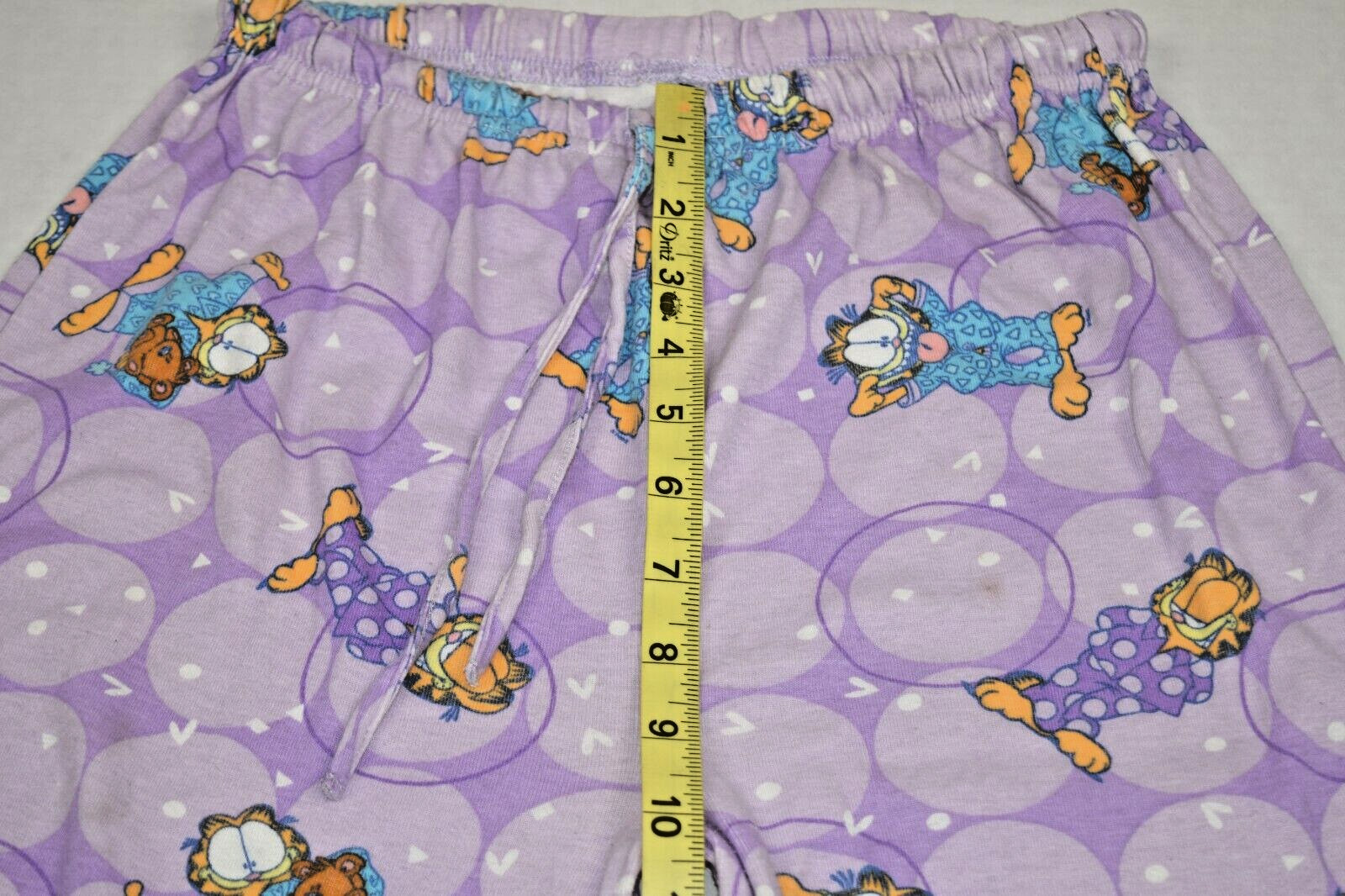 Vintage Garfield Pajama Pants Size S/M 80s Lavender Shapes Garfield Pooky Belt