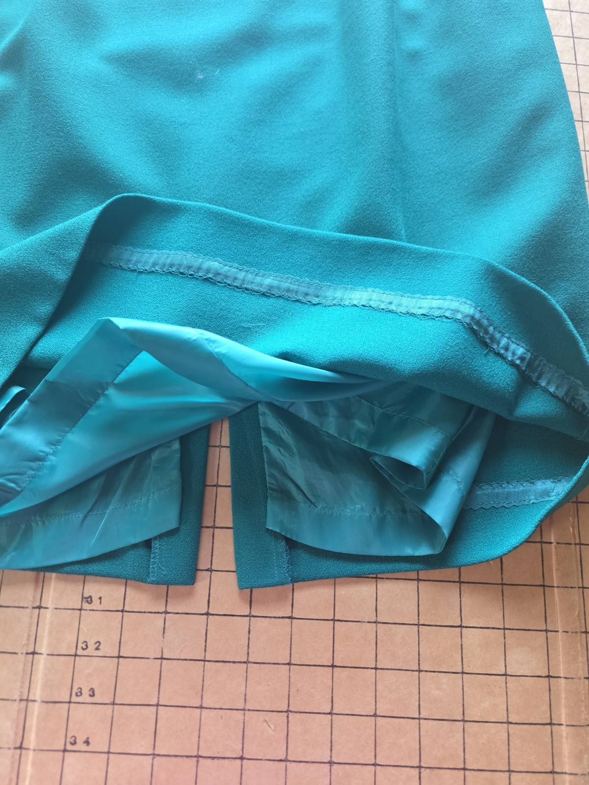 VTG Herbert Grossman Talbots Teal Green 100% Wool Skirt Suit Set Sz 14 Fits M/L