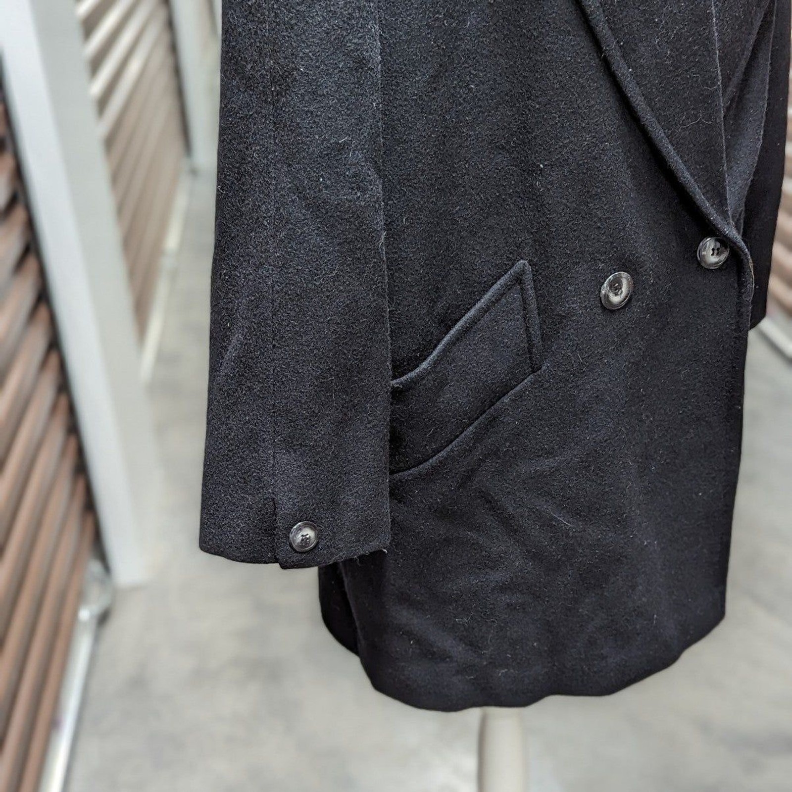 Dark Academia Old Money Herman Kay Wool Blend Shawl Collar Peacoat 14 Coat