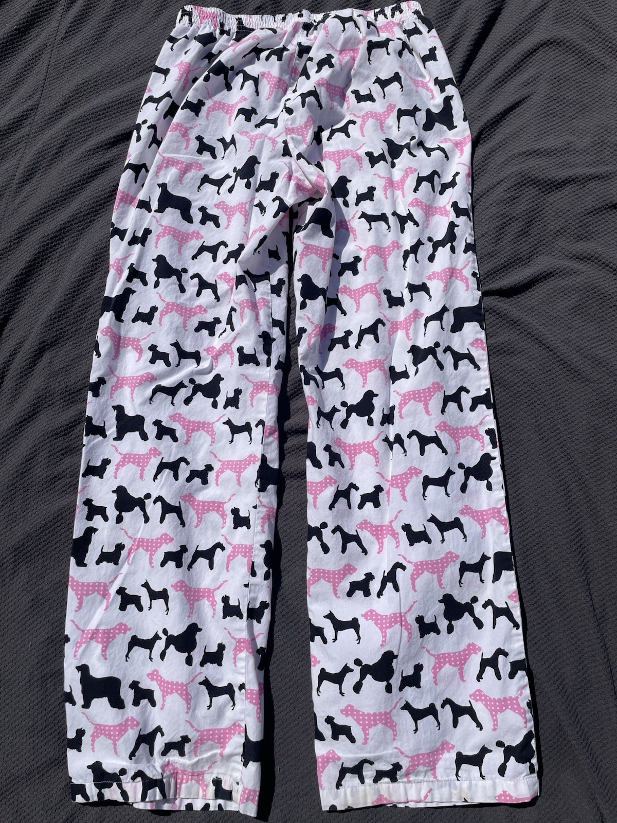 PINK Victoria’s Secret dog print pajama pants Vintage Y2K polkadot pink white PJ