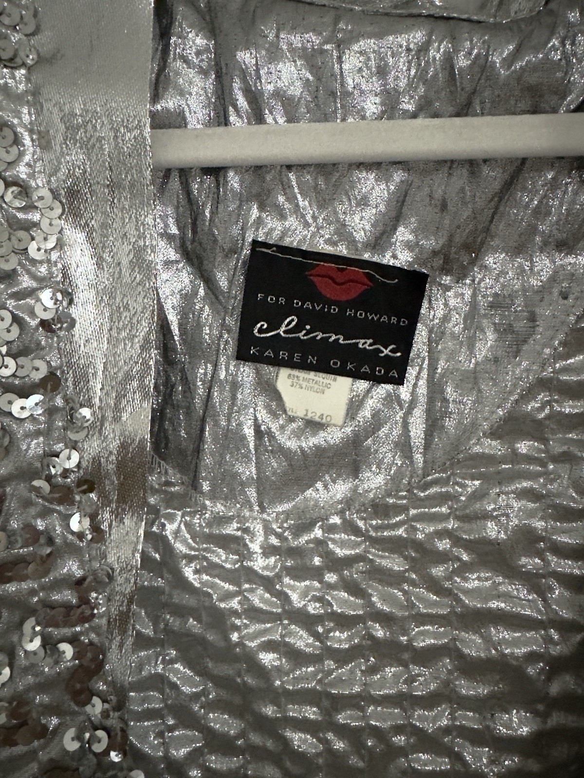Vintage Climax David Howard Silver Sequin Top Medium/Large