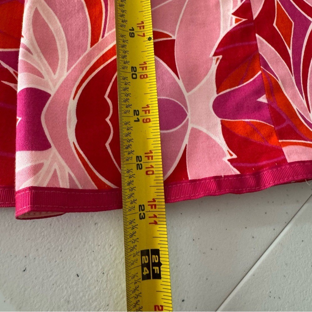 Vintage Pierre Cardin A-line Floral Pink Skirt Pleated Front Back Zip Sz 6