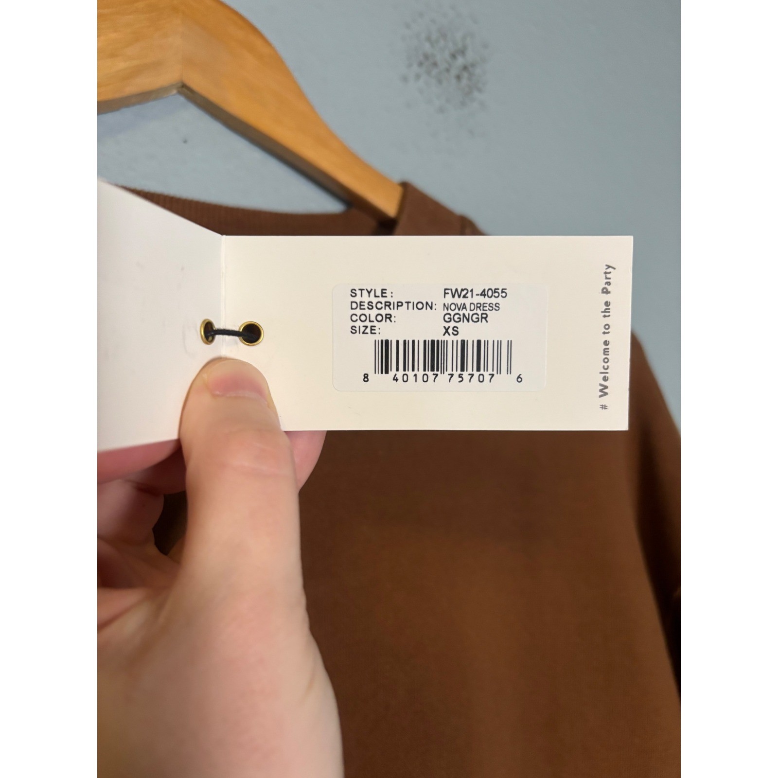 NWT Retrofete Nova Sweater Mini Dress Glazed Ginger Brown Size XS